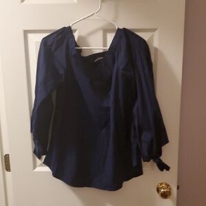 White House Black Market Midnight Blue Blouse